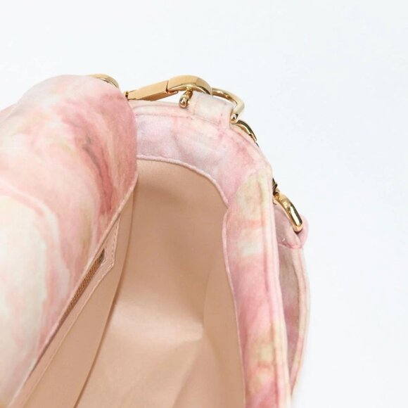 FENDI Holiday Edition Mamma Baguette Bag Velor 2way Pink Gold Auth 132928M - Picture 12 of 16